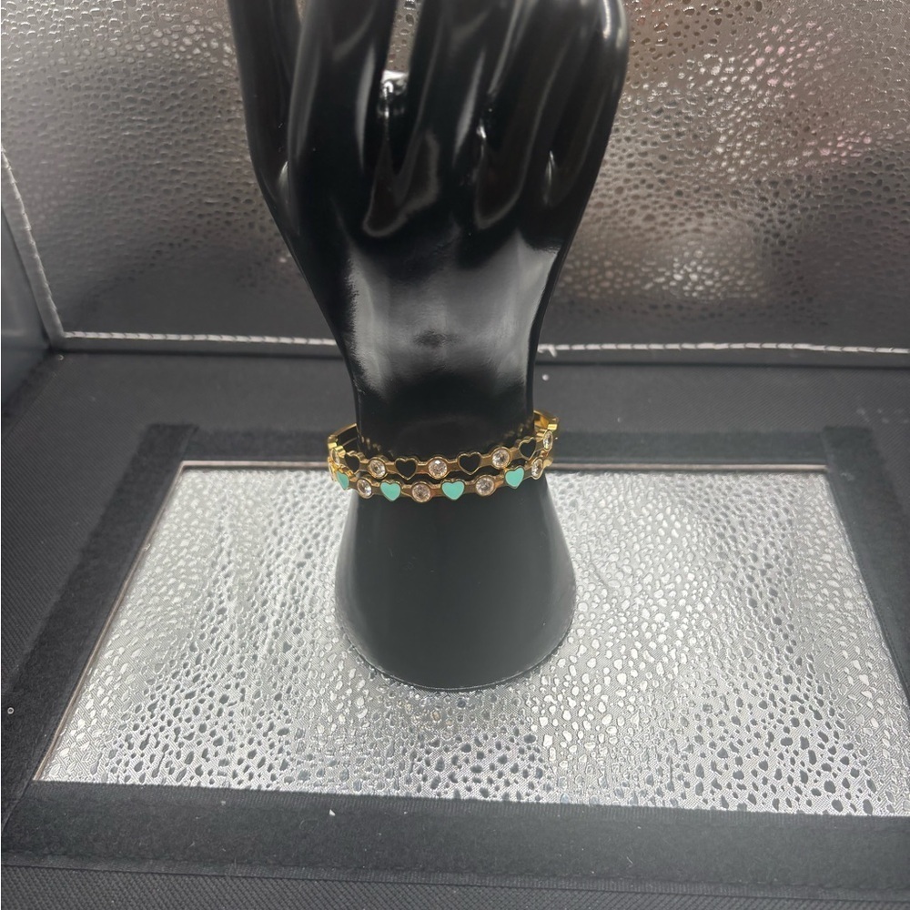 Elegant Gold and Black Stainless Steel Bangles 65 set
